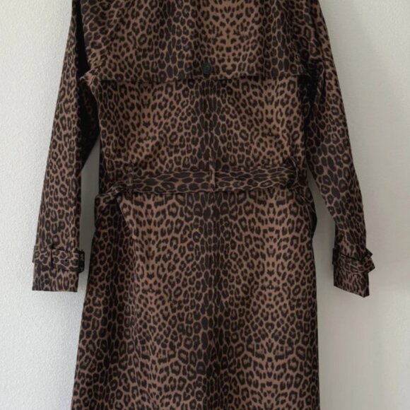 Rebecca Minkoff Women’s Leopard Print Trench Coat Belted Long Size Medium - Picture 4 of 16